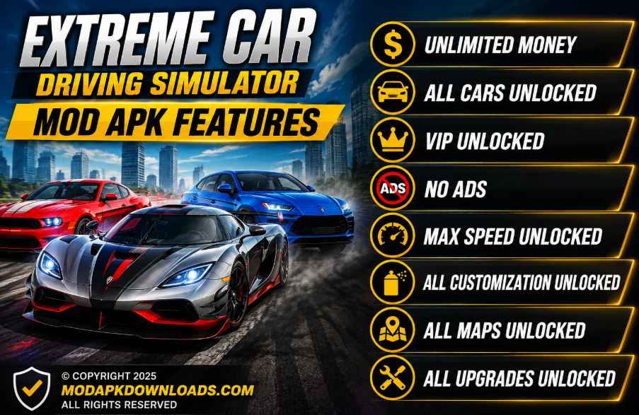extreme car driving simulator 2 hack mod apk download